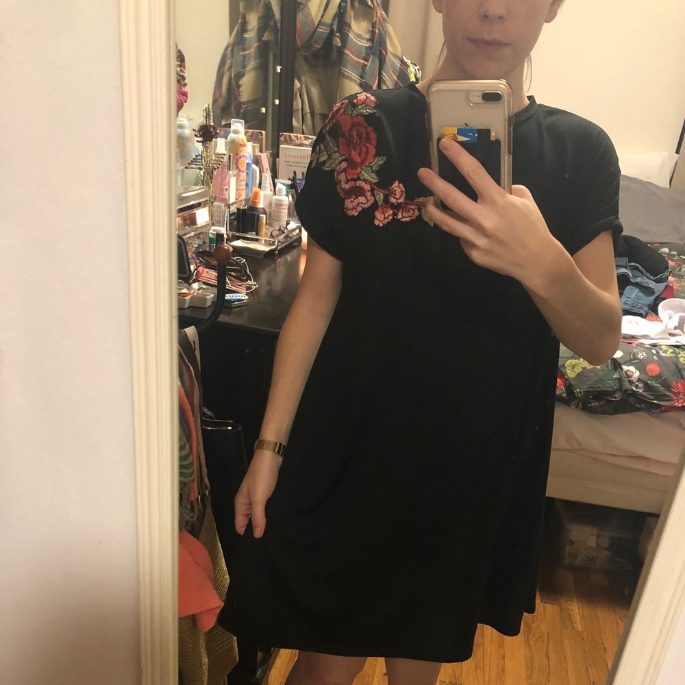 Black Boohoo Swing Dress Size Small